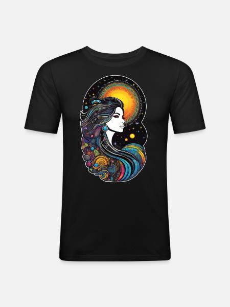 Cosmic goddess of creation - Men's Slim Fit T-Shirt - black