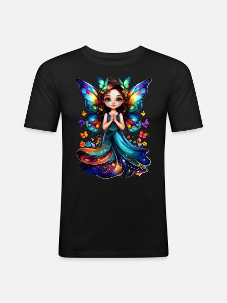 Charming butterfly fairy - Men's Slim Fit T-Shirt - black