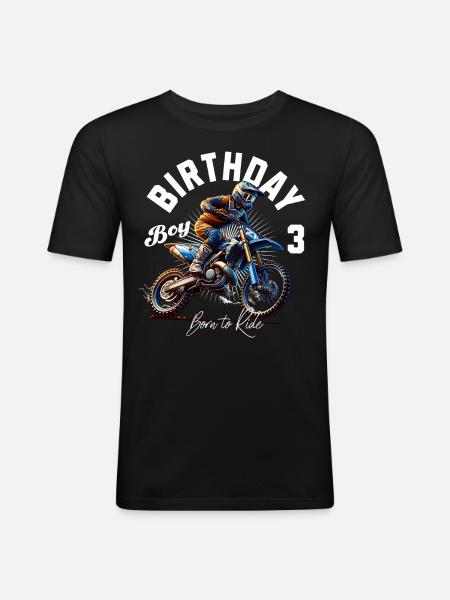 Motocross 3rd Birthday - Men's Slim Fit T-Shirt - black