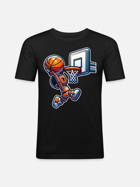 Basketball Dunking - Men's Slim Fit T-Shirt - black