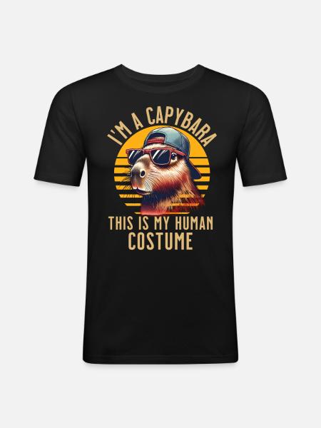 Capybara Costume - Men's Slim Fit T-Shirt - black