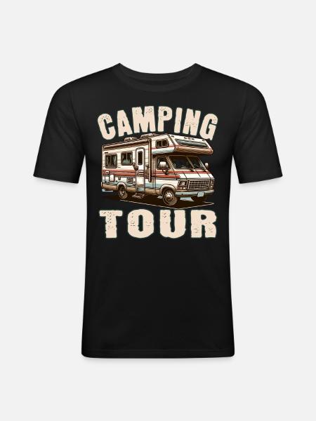 Camping - Men's Slim Fit T-Shirt - black