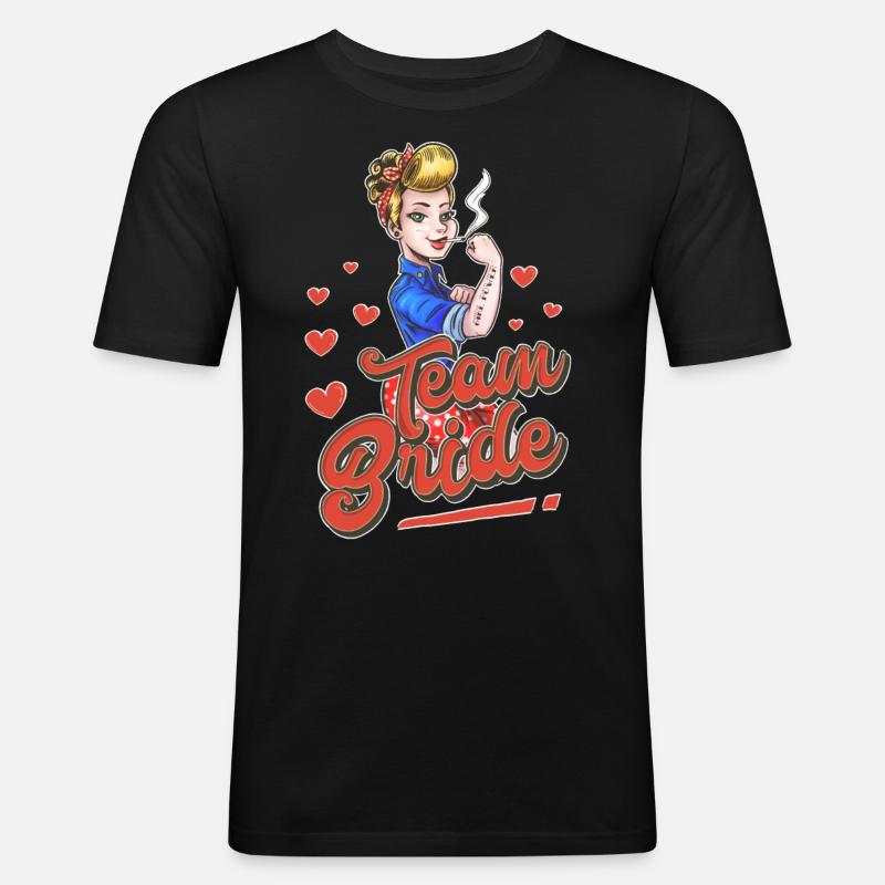Team Bride - Männer Slim Fit T-Shirt - Schwarz