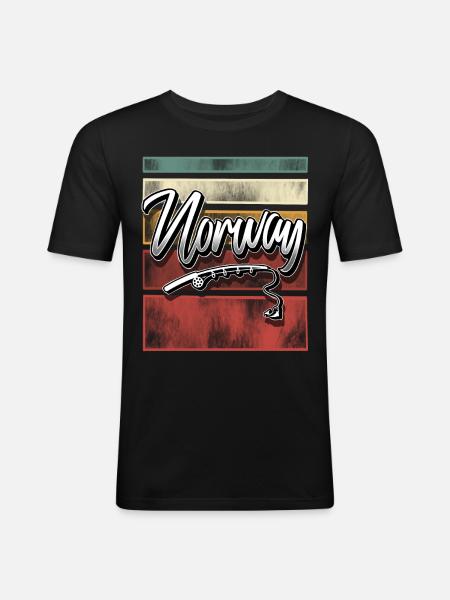 Norway Fishing Fishing - Men's Slim Fit T-Shirt - black