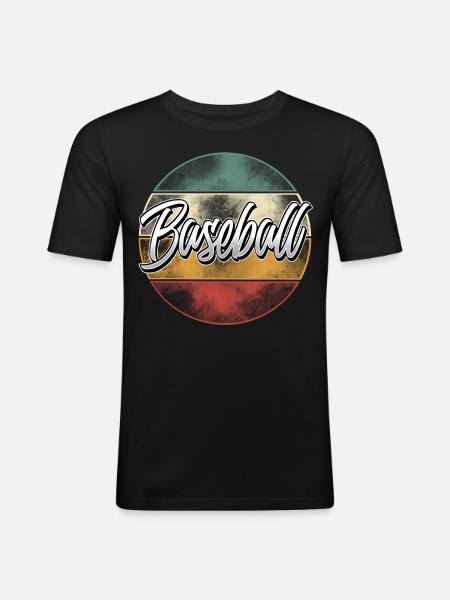 Base-ball - T-shirt près du corps Homme - noir