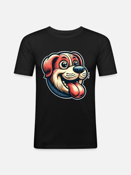 Chien - T-shirt près du corps Homme - noir