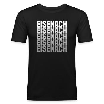Eisenach - Männer Slim Fit T-Shirt - Schwarz - Vorne - Nik (191cm)