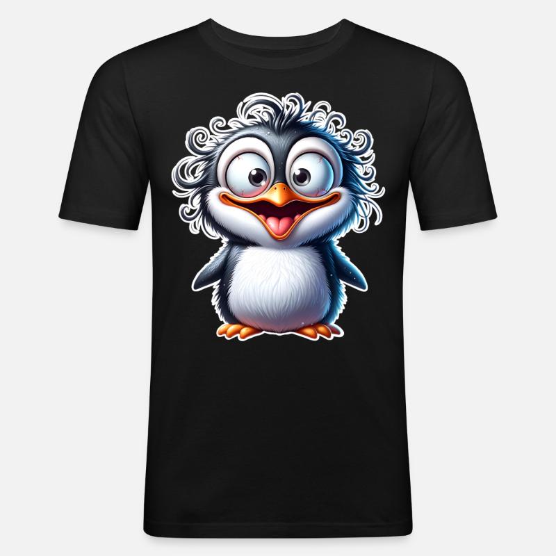 Pinguin - Männer Slim Fit T-Shirt - Schwarz
