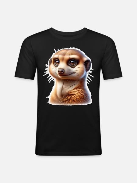 Suricate - T-shirt près du corps Homme - noir