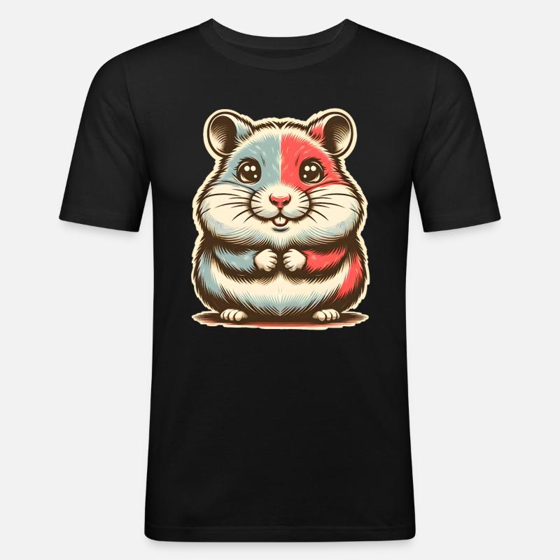 Hamster - Männer Slim Fit T-Shirt - Schwarz