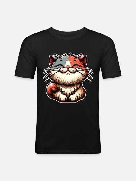 Cat - Men's Slim Fit T-Shirt - black