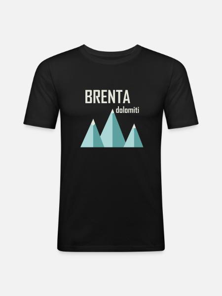 Minimal Mountains Brenta - Men's Slim Fit T-Shirt - black