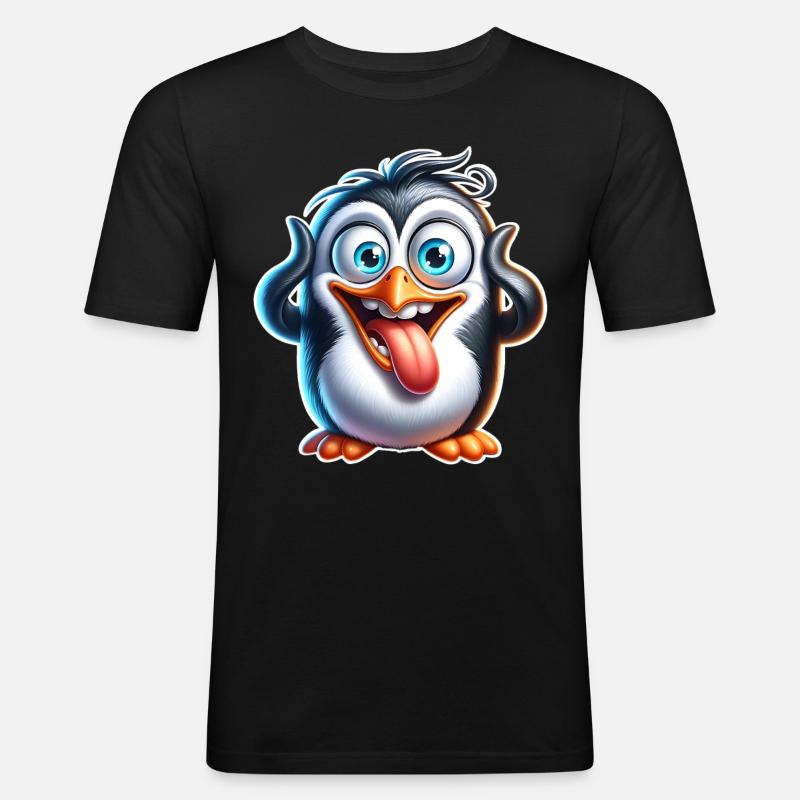 Pinguin - Männer Slim Fit T-Shirt - Schwarz