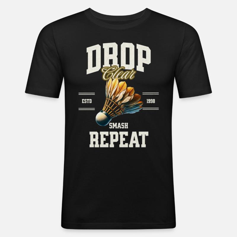 Badminton - Männer Slim Fit T-Shirt - Schwarz