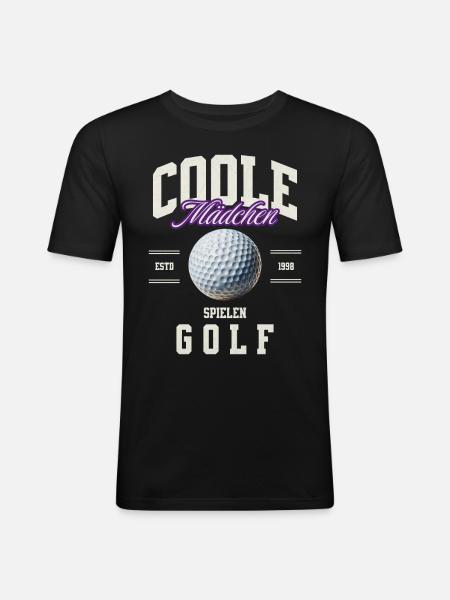Golf Golferin - Männer Slim Fit T-Shirt - Schwarz