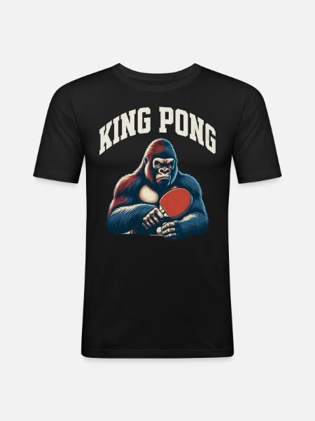 Table tennis King Pong - Men's Slim Fit T-Shirt - black