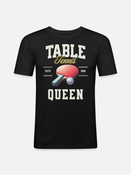 Table Tennis Queen - Men's Slim Fit T-Shirt - black