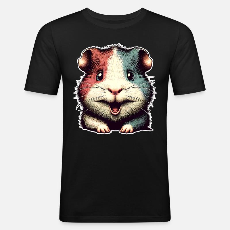 Hamster - Männer Slim Fit T-Shirt - Schwarz