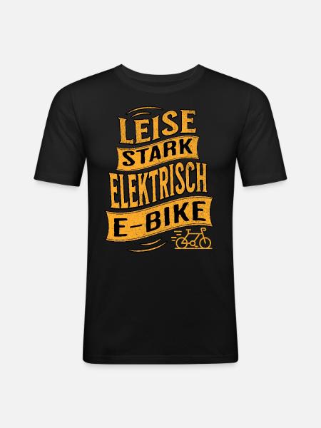 E-Bike E-Biker - Männer Slim Fit T-Shirt - Schwarz