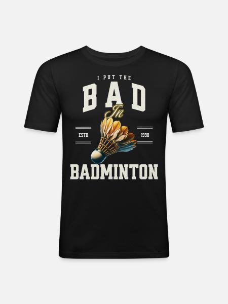 Badminton - Men's Slim Fit T-Shirt - black