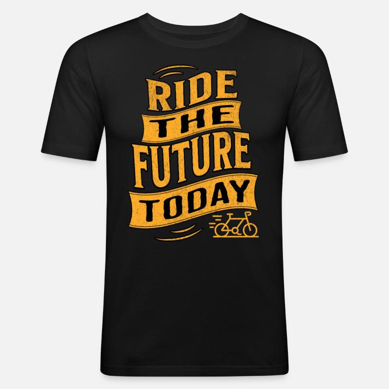 E-Bike E-Biker - Männer Slim Fit T-Shirt - Schwarz