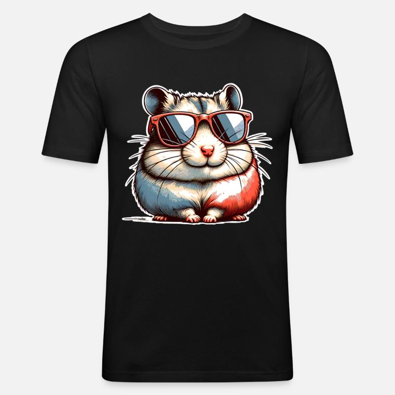 Hamster - Männer Slim Fit T-Shirt - Schwarz