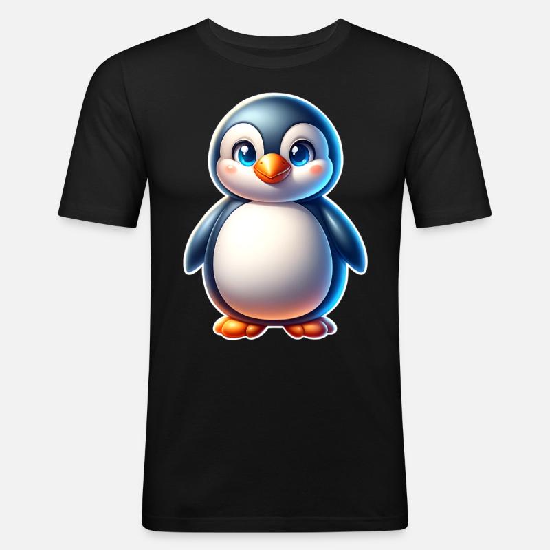 Pinguin - Männer Slim Fit T-Shirt - Schwarz