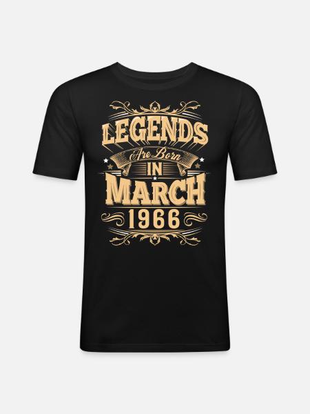 March 1966 Birthday Legend - Men's Slim Fit T-Shirt - black