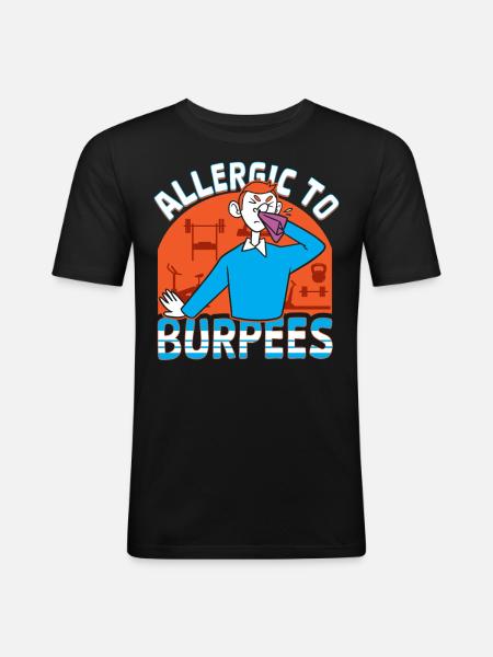 Burpees Training, Squat, Kardiotraining - Männer Slim Fit T-Shirt - Schwarz