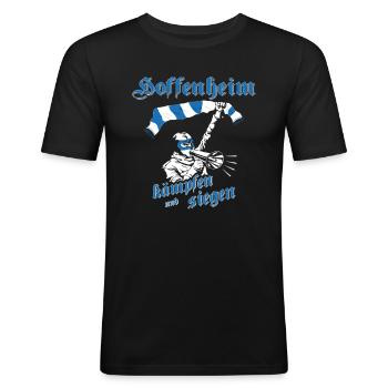 Hoffenheim kämpfen und siegen No II - Männer Slim Fit T-Shirt - Schwarz - Vorne - Nik (191cm)