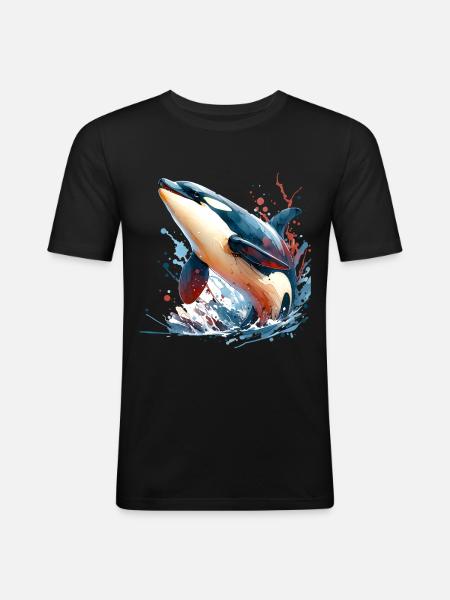 Orca Killer Whale - Men's Slim Fit T-Shirt - black