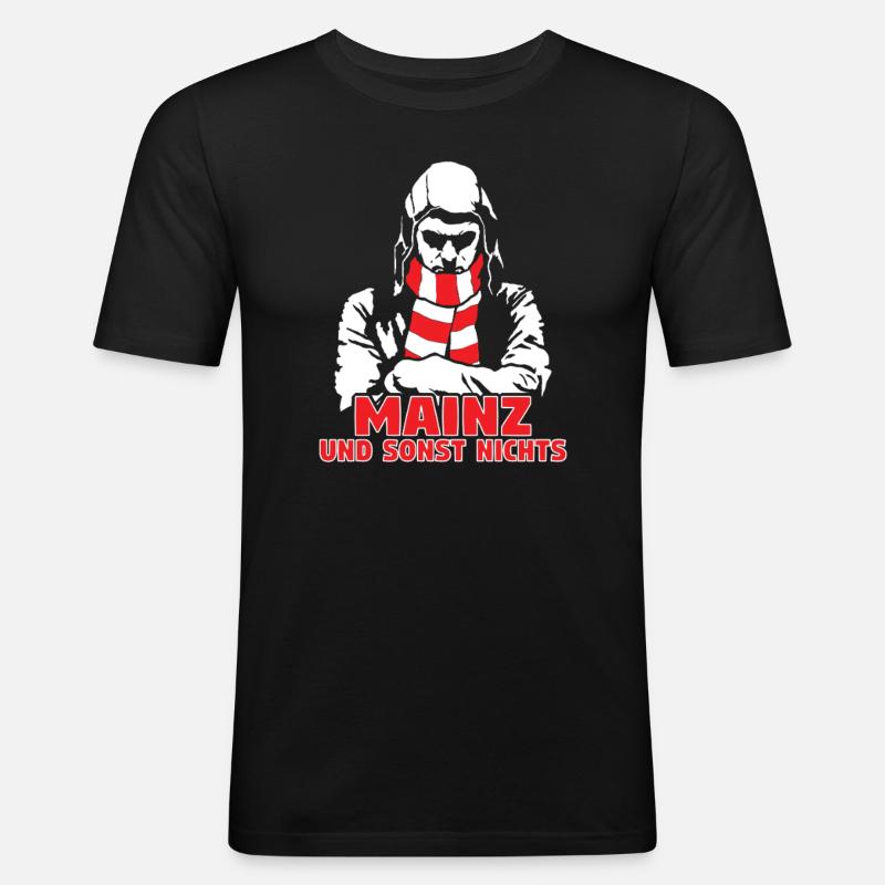 Mainz und sonst nichts - Männer Slim Fit T-Shirt - Schwarz