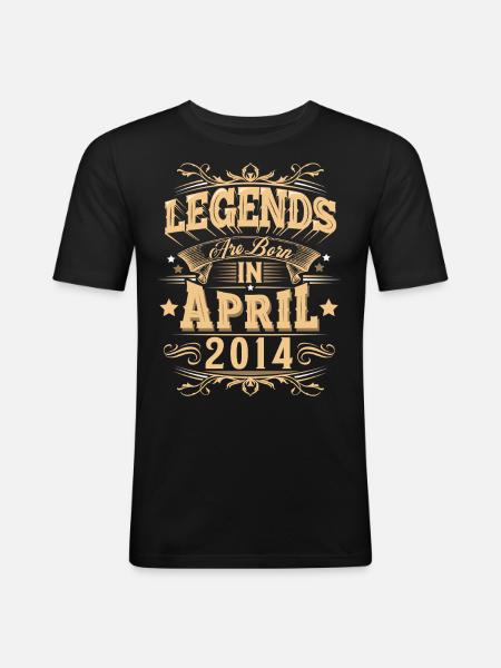 April 2014 Birthday Legend - Men's Slim Fit T-Shirt - black
