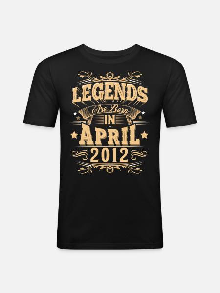 April 2012 Birthday Legend - Men's Slim Fit T-Shirt - black