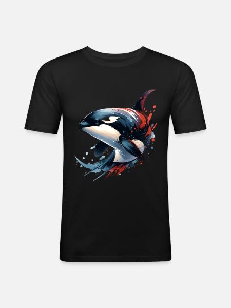 Orca Killer Whale - Men's Slim Fit T-Shirt - black