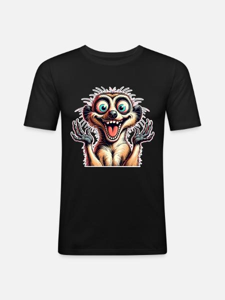 Suricate - T-shirt près du corps Homme - noir