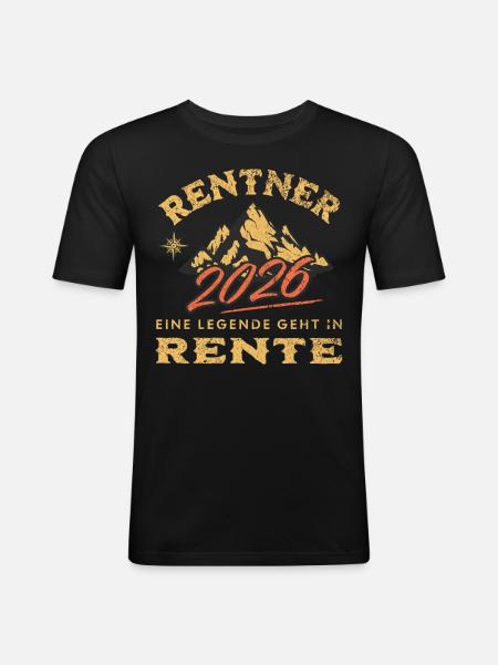 Rentner 2026 - Männer Slim Fit T-Shirt - Schwarz