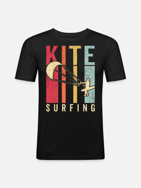 Kitesurfer Kiteboard Kitesurfing Kitesurf - Men's Slim Fit T-Shirt - black