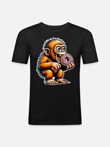 Neanderthal Donut - Men's Slim Fit T-Shirt - black
