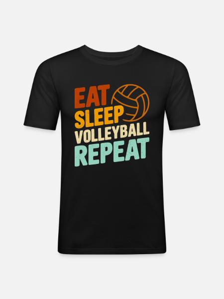 Volleyball - Männer Slim Fit T-Shirt - Schwarz