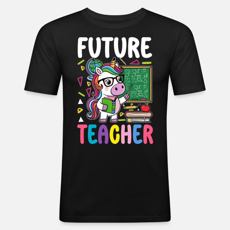 Future Teacher - Männer Slim Fit T-Shirt - Schwarz