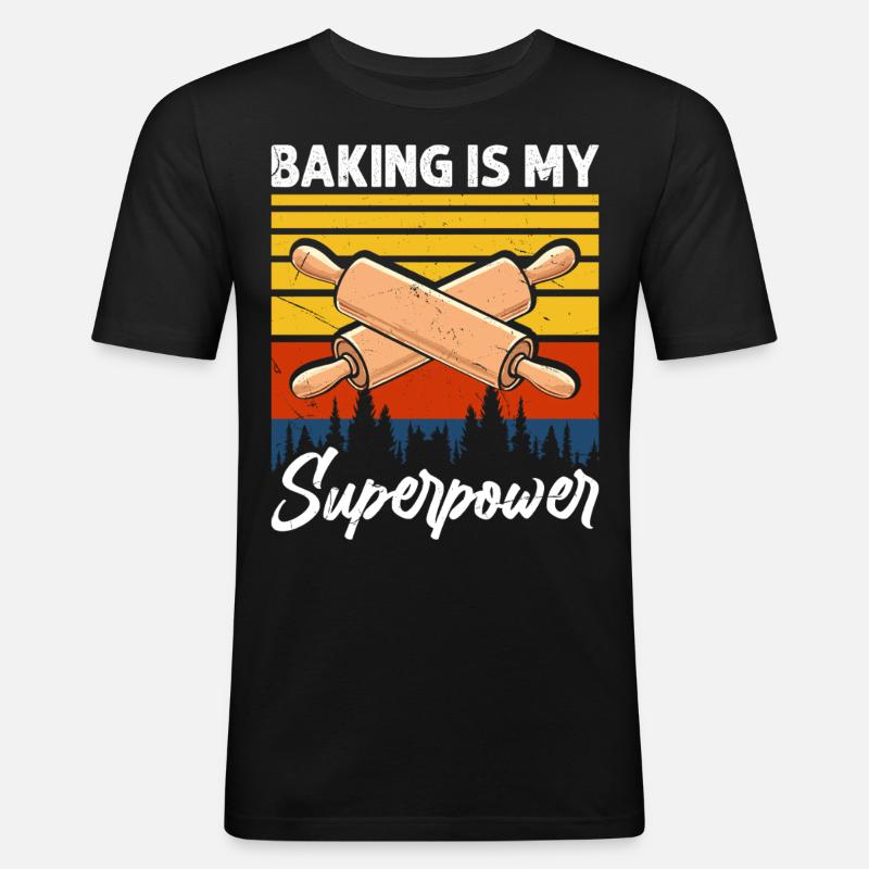 Baking Baker Bakery - Men's Slim Fit T-Shirt - black