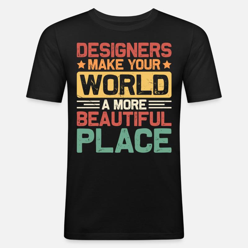 Designer - Männer Slim Fit T-Shirt - Schwarz