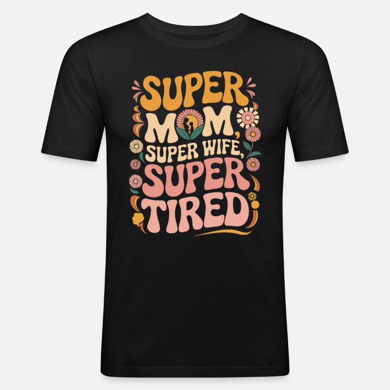 Mama - Männer Slim Fit T-Shirt - Schwarz