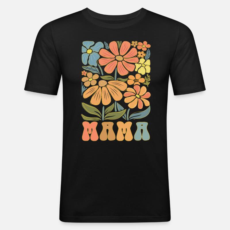 Mama - Männer Slim Fit T-Shirt - Schwarz