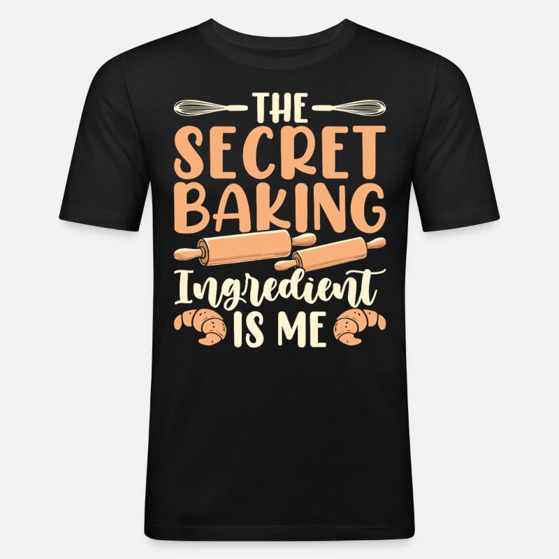 Backen Bäcker Bäckerei - Männer Slim Fit T-Shirt - Schwarz