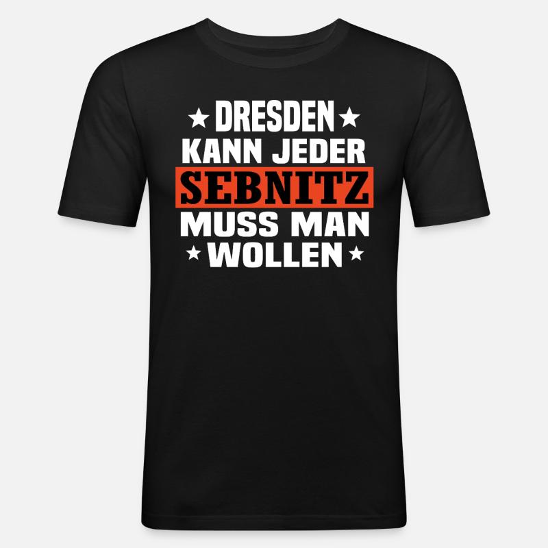 Sebnitz - Männer Slim Fit T-Shirt - Schwarz