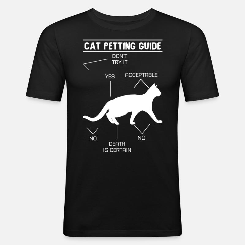 Guide de caresses pour chat - T-shirt près du corps Homme - noir