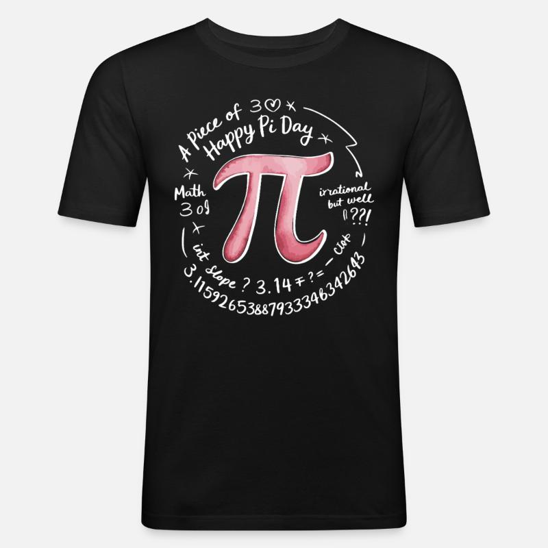 Pi - Männer Slim Fit T-Shirt - Schwarz