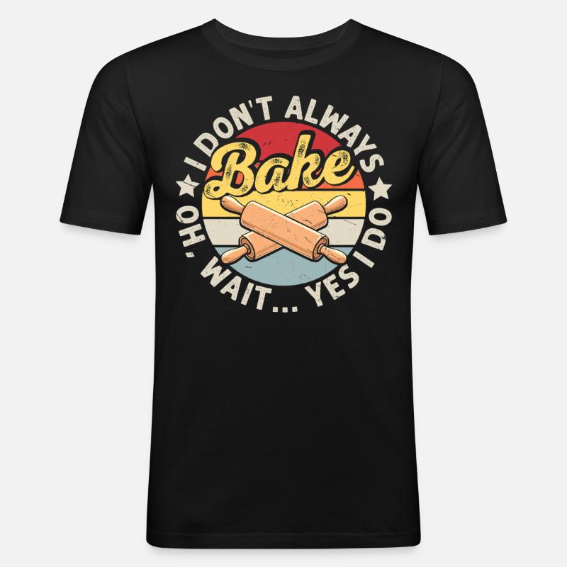 Backen - Männer Slim Fit T-Shirt - Schwarz